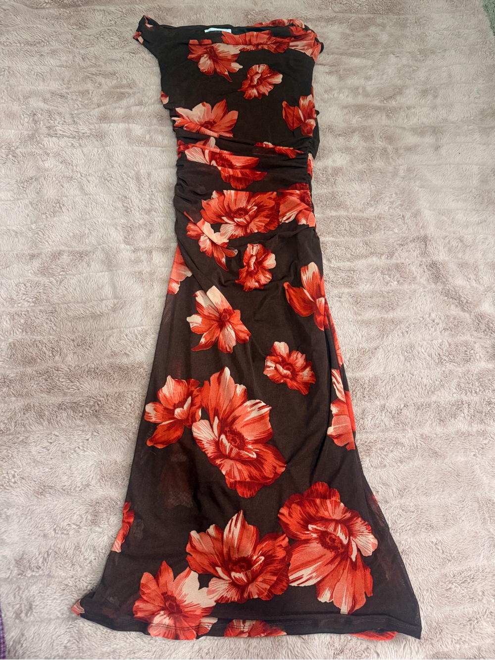 Brown and Red floral dress